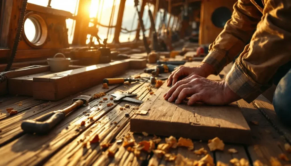 Substituição De Piso Antigo De Barco