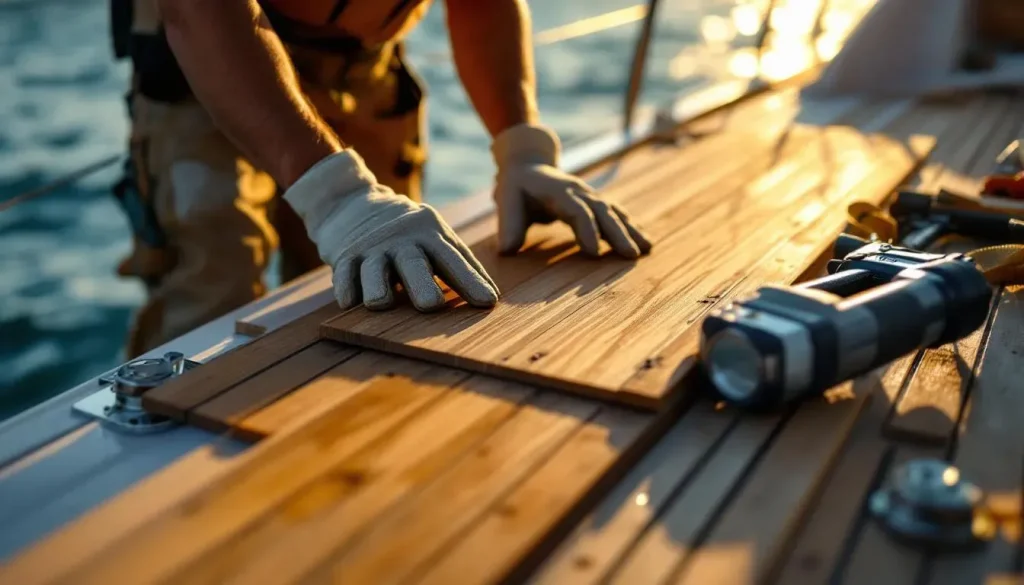 Colocação De Piso Para Deck De Lancha